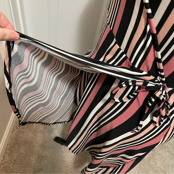 Striped Wrap-Front Dress - Picture 4 of 8